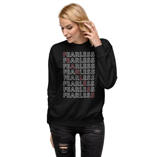 Feminist fearless women's fleece pullover black