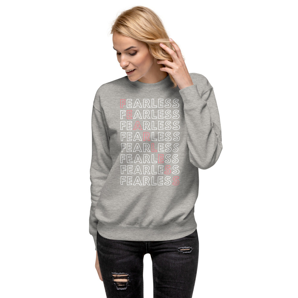 Feminist fearless women's fleece pullover grey